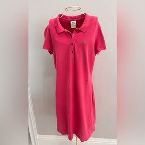 Lacoste Women's Vibrant Pink Polo Dress in Size 46 (US XL) runs small!!!
